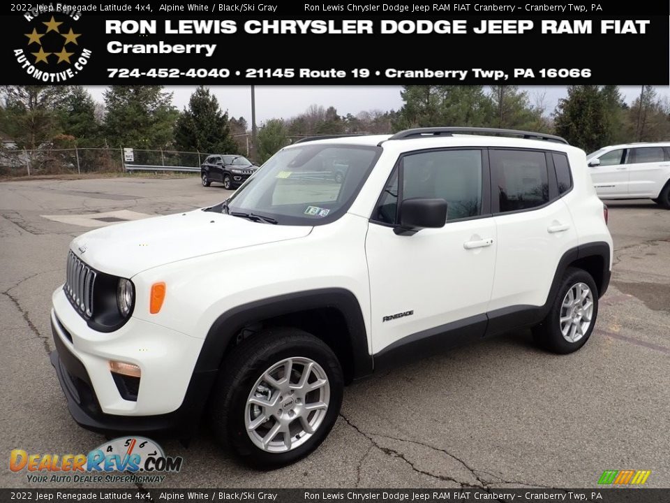 2022 Jeep Renegade Latitude 4x4 Alpine White / Black/Ski Gray Photo #1