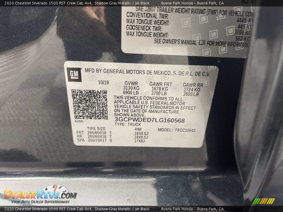 2020 Chevrolet Silverado 1500 RST Crew Cab 4x4 Shadow Gray Metallic / Jet Black Photo #10