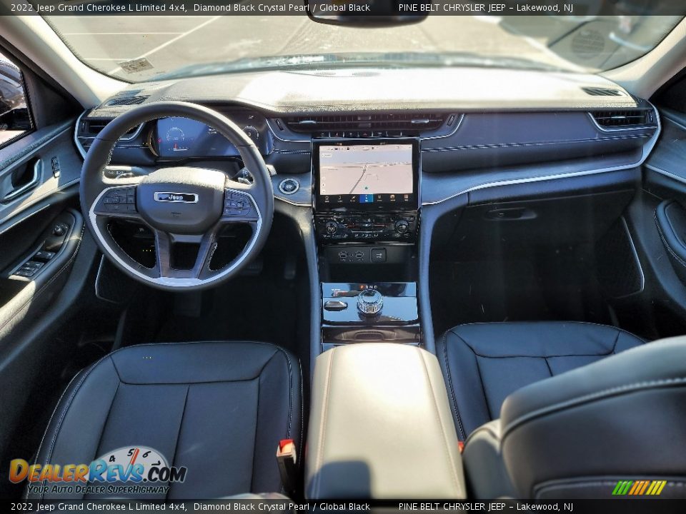 2022 Jeep Grand Cherokee L Limited 4x4 Diamond Black Crystal Pearl / Global Black Photo #11