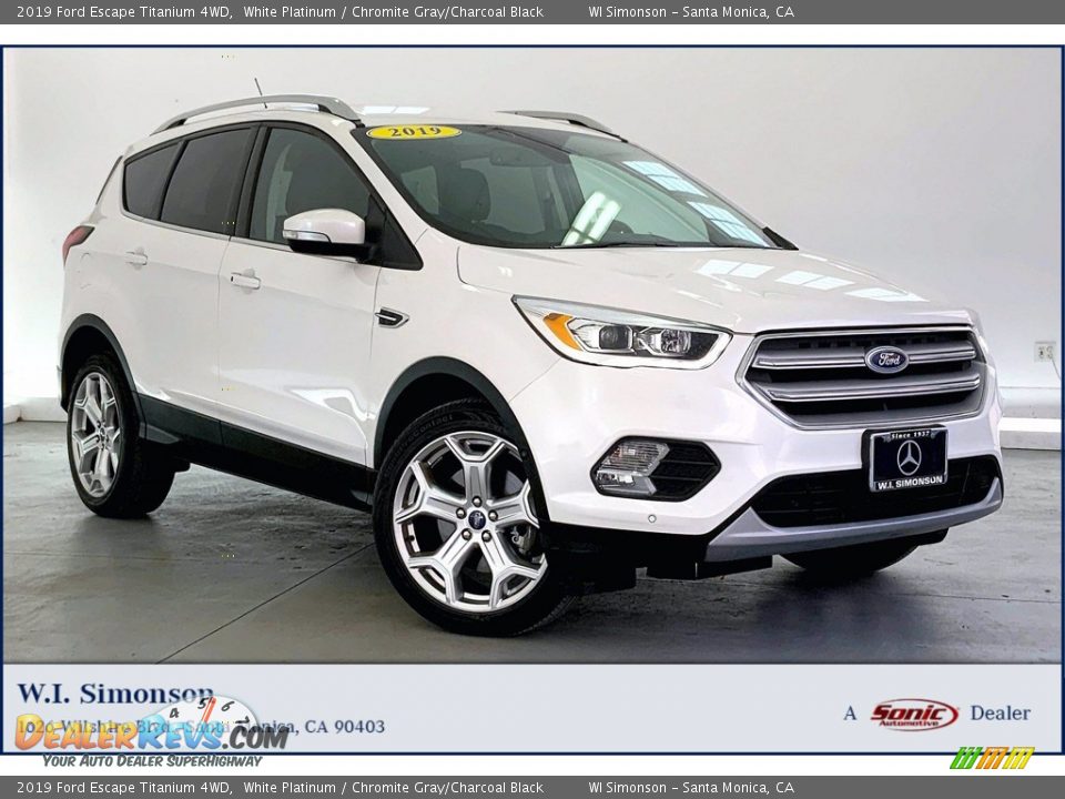 2019 Ford Escape Titanium 4WD White Platinum / Chromite Gray/Charcoal Black Photo #1