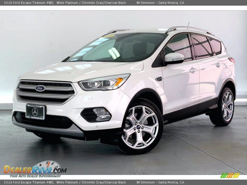 White Platinum 2019 Ford Escape Titanium 4WD Photo #12