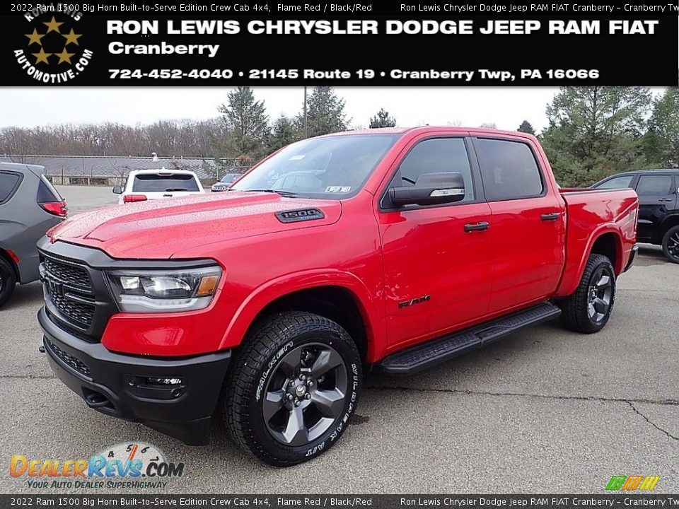 2022 Ram 1500 Big Horn Built-to-Serve Edition Crew Cab 4x4 Flame Red / Black/Red Photo #1