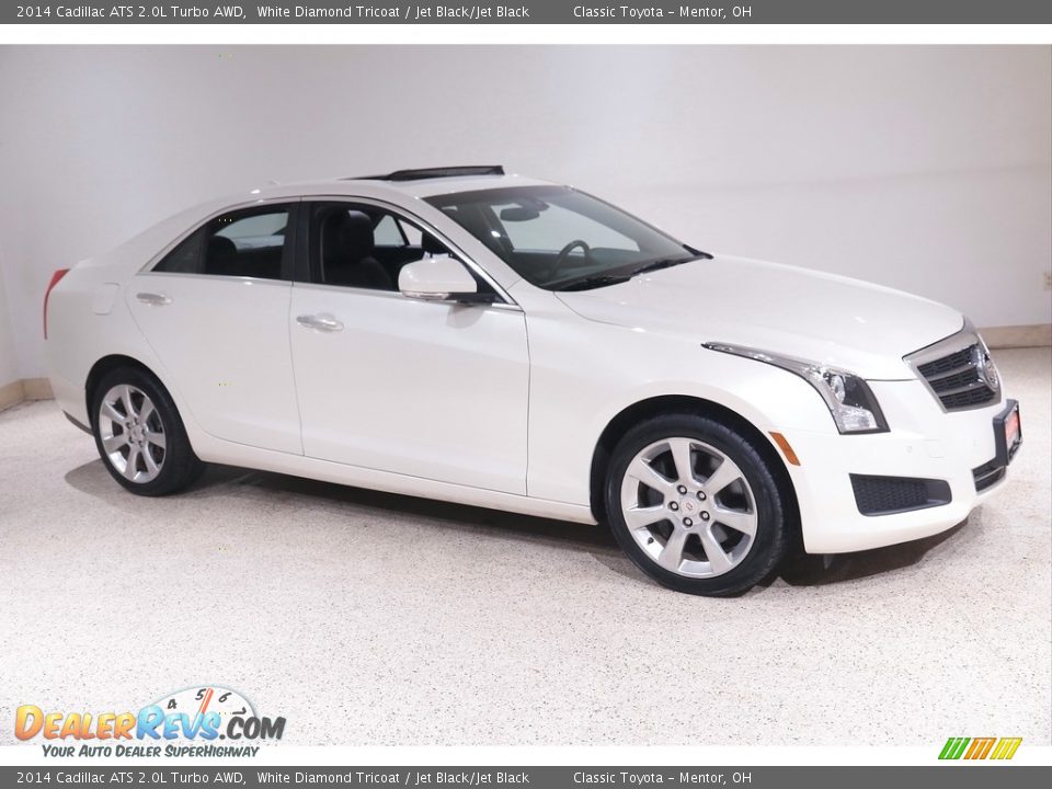 2014 Cadillac ATS 2.0L Turbo AWD White Diamond Tricoat / Jet Black/Jet Black Photo #1
