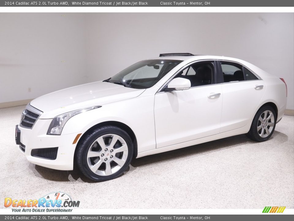 2014 Cadillac ATS 2.0L Turbo AWD White Diamond Tricoat / Jet Black/Jet Black Photo #3