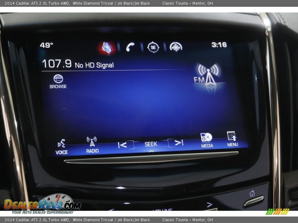 2014 Cadillac ATS 2.0L Turbo AWD White Diamond Tricoat / Jet Black/Jet Black Photo #10