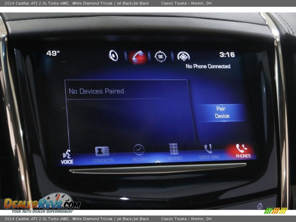 2014 Cadillac ATS 2.0L Turbo AWD White Diamond Tricoat / Jet Black/Jet Black Photo #11