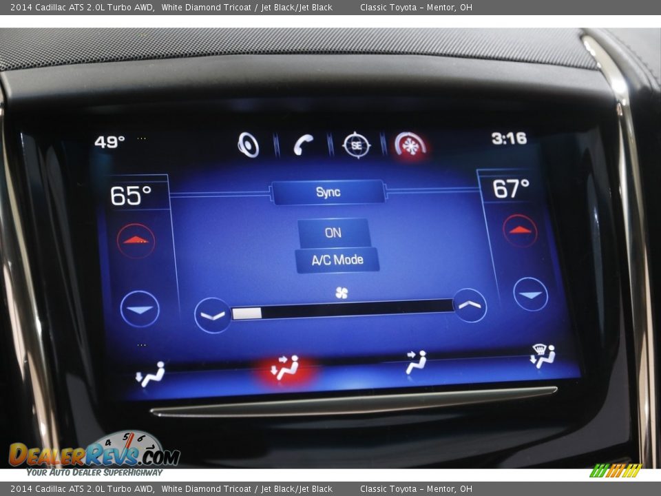 2014 Cadillac ATS 2.0L Turbo AWD White Diamond Tricoat / Jet Black/Jet Black Photo #13