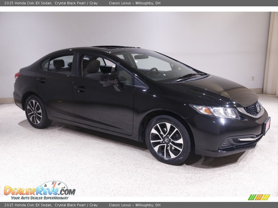 2015 Honda Civic EX Sedan Crystal Black Pearl / Gray Photo #1