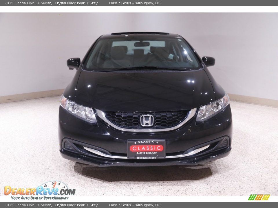 2015 Honda Civic EX Sedan Crystal Black Pearl / Gray Photo #2