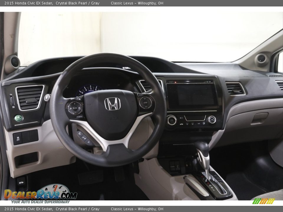 2015 Honda Civic EX Sedan Crystal Black Pearl / Gray Photo #6