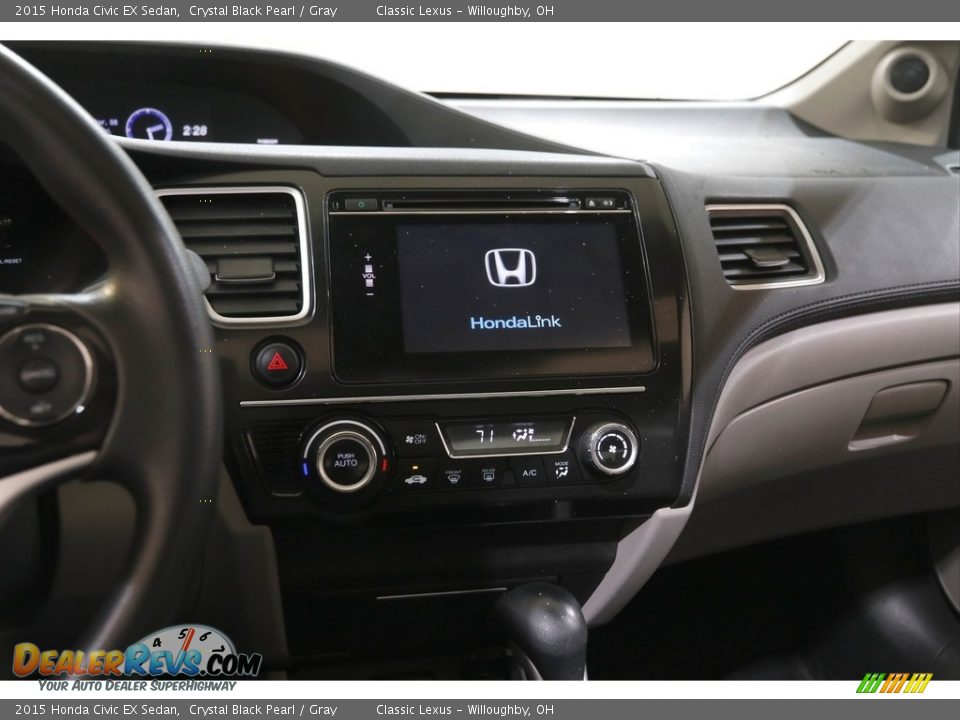 2015 Honda Civic EX Sedan Crystal Black Pearl / Gray Photo #13