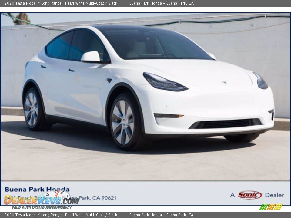 2020 Tesla Model Y Long Range Pearl White Multi-Coat / Black Photo #1