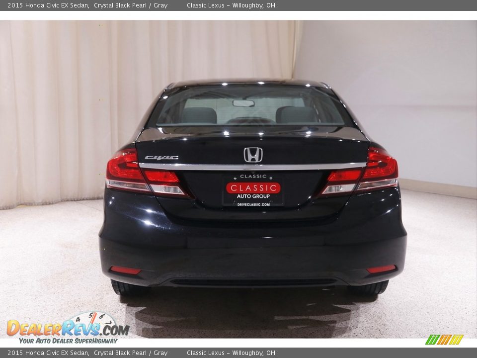 2015 Honda Civic EX Sedan Crystal Black Pearl / Gray Photo #22