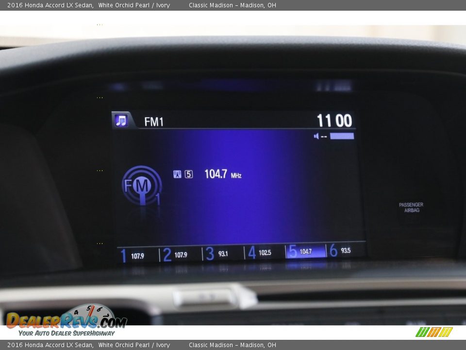 2016 Honda Accord LX Sedan White Orchid Pearl / Ivory Photo #10