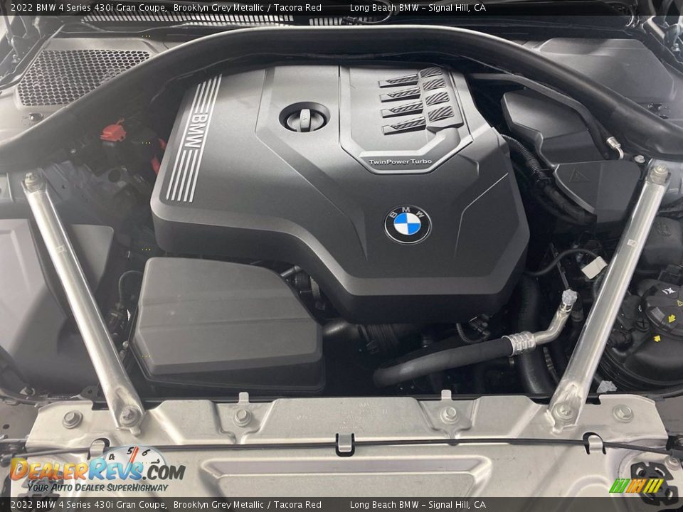 2022 BMW 4 Series 430i Gran Coupe Brooklyn Grey Metallic / Tacora Red Photo #9