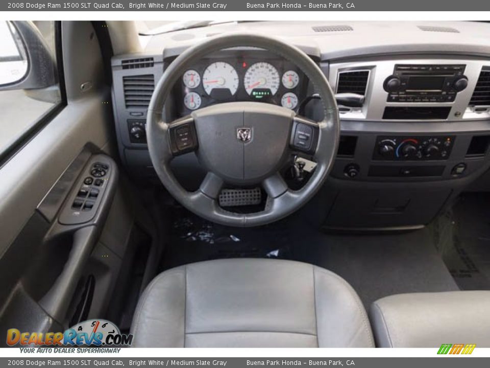 2008 Dodge Ram 1500 SLT Quad Cab Bright White / Medium Slate Gray Photo #5