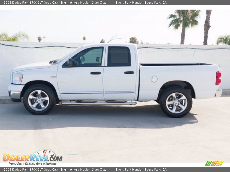 2008 Dodge Ram 1500 SLT Quad Cab Bright White / Medium Slate Gray Photo #8