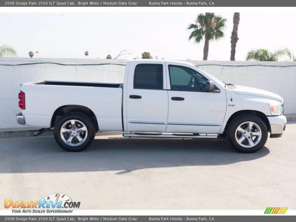 2008 Dodge Ram 1500 SLT Quad Cab Bright White / Medium Slate Gray Photo #14