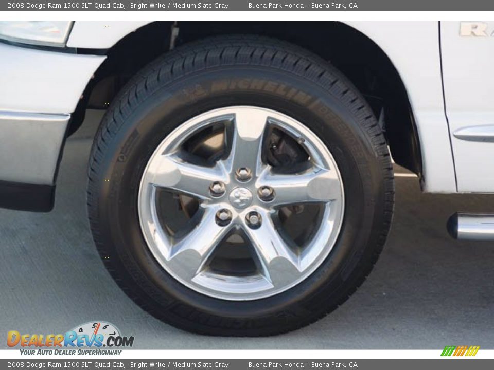 2008 Dodge Ram 1500 SLT Quad Cab Bright White / Medium Slate Gray Photo #34