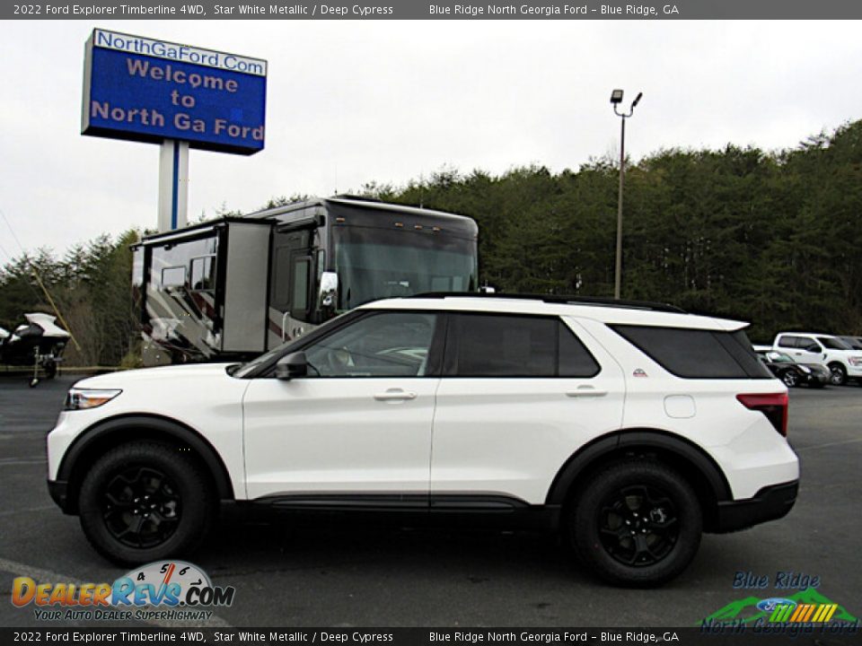 2022 Ford Explorer Timberline 4WD Star White Metallic / Deep Cypress Photo #2