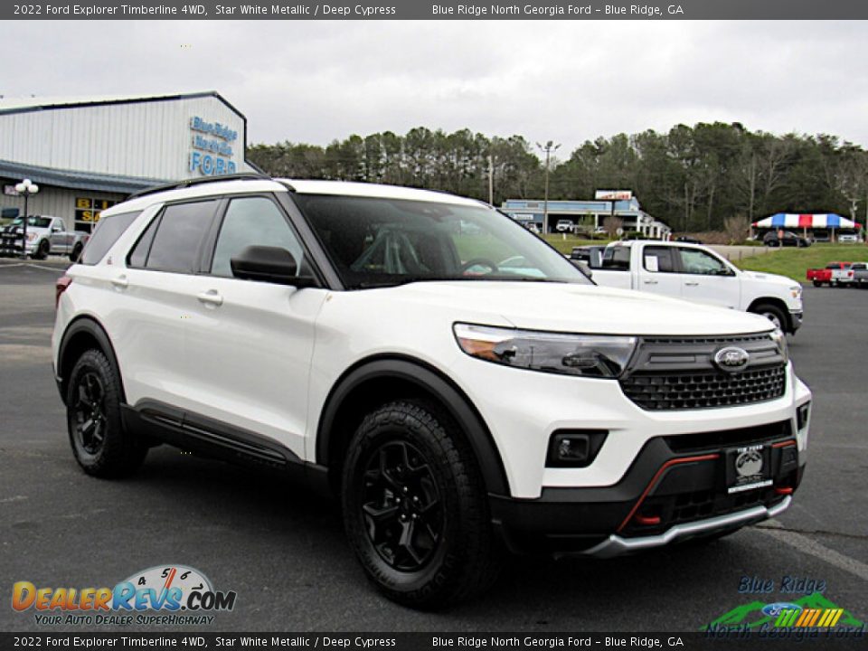 2022 Ford Explorer Timberline 4WD Star White Metallic / Deep Cypress Photo #7