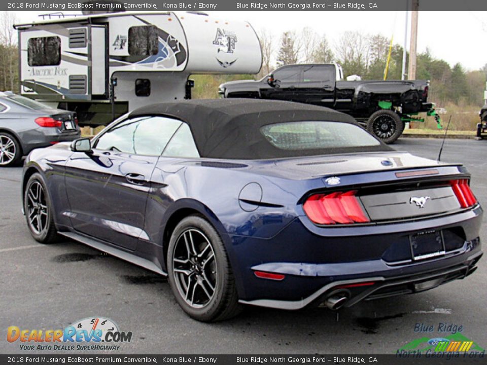 2018 Ford Mustang EcoBoost Premium Convertible Kona Blue / Ebony Photo #3