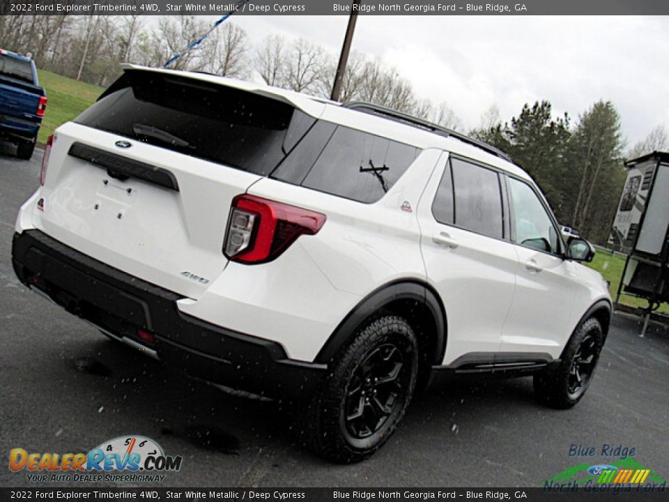 2022 Ford Explorer Timberline 4WD Star White Metallic / Deep Cypress Photo #31