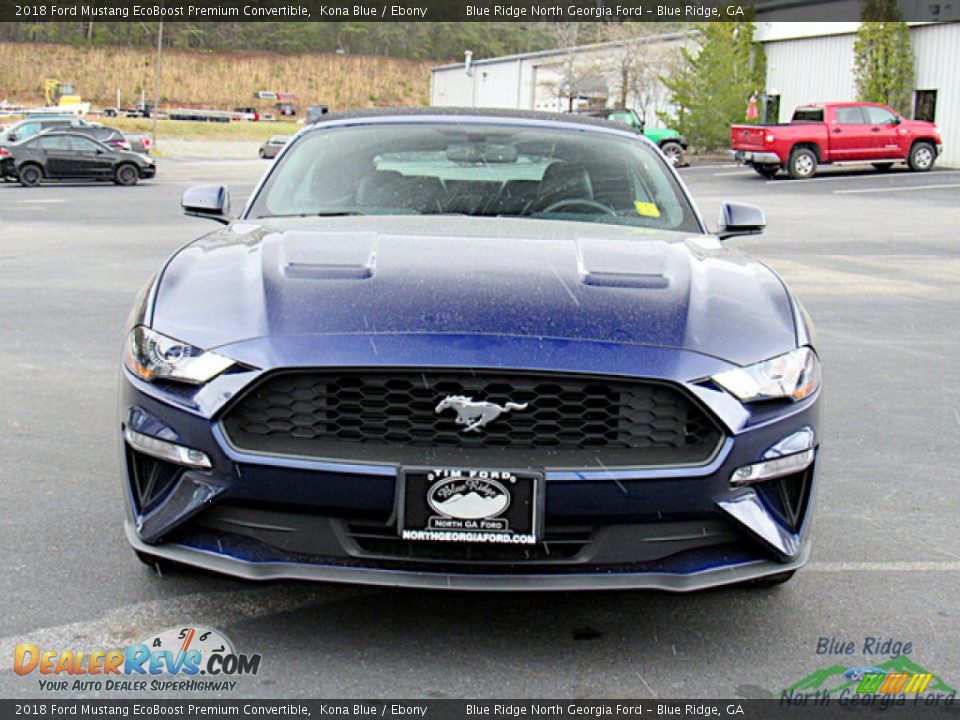 2018 Ford Mustang EcoBoost Premium Convertible Kona Blue / Ebony Photo #8