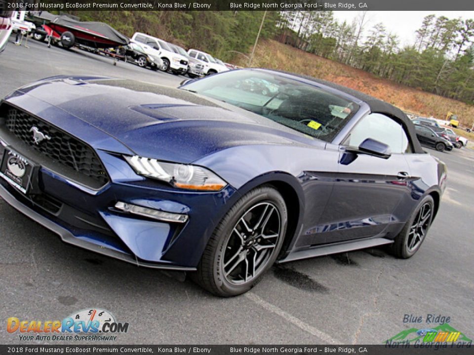 2018 Ford Mustang EcoBoost Premium Convertible Kona Blue / Ebony Photo #23