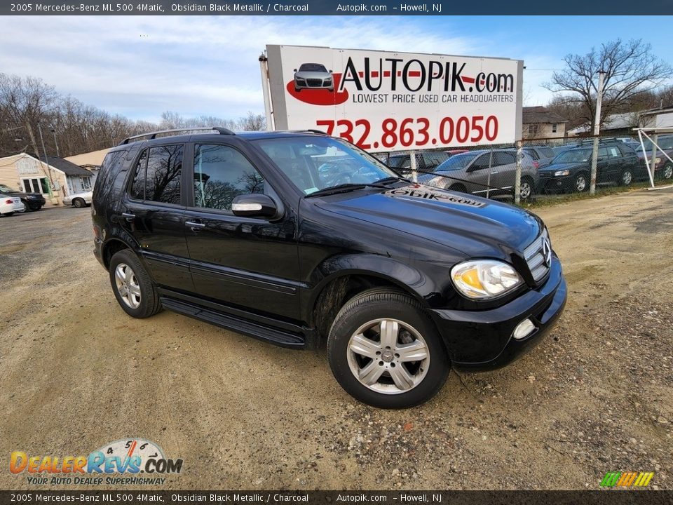 2005 Mercedes-Benz ML 500 4Matic Obsidian Black Metallic / Charcoal Photo #1