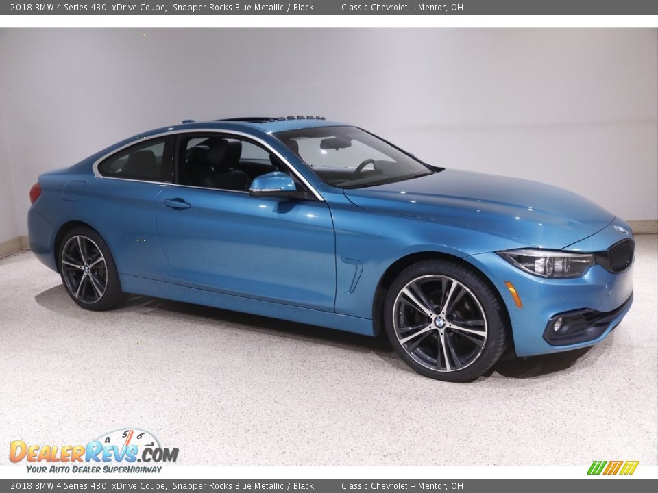 2018 BMW 4 Series 430i xDrive Coupe Snapper Rocks Blue Metallic / Black Photo #1