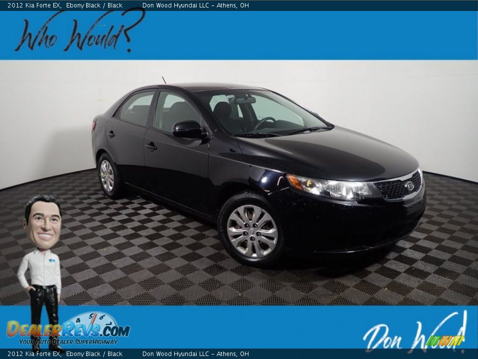 2012 Kia Forte EX Ebony Black / Black Photo #1