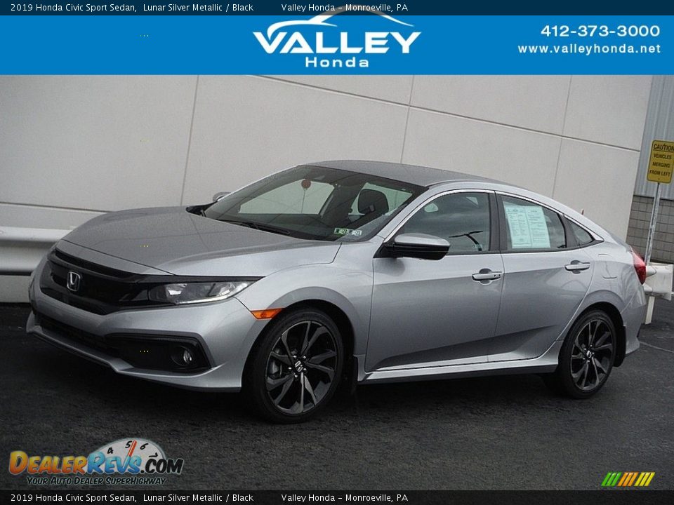 2019 Honda Civic Sport Sedan Lunar Silver Metallic / Black Photo #1