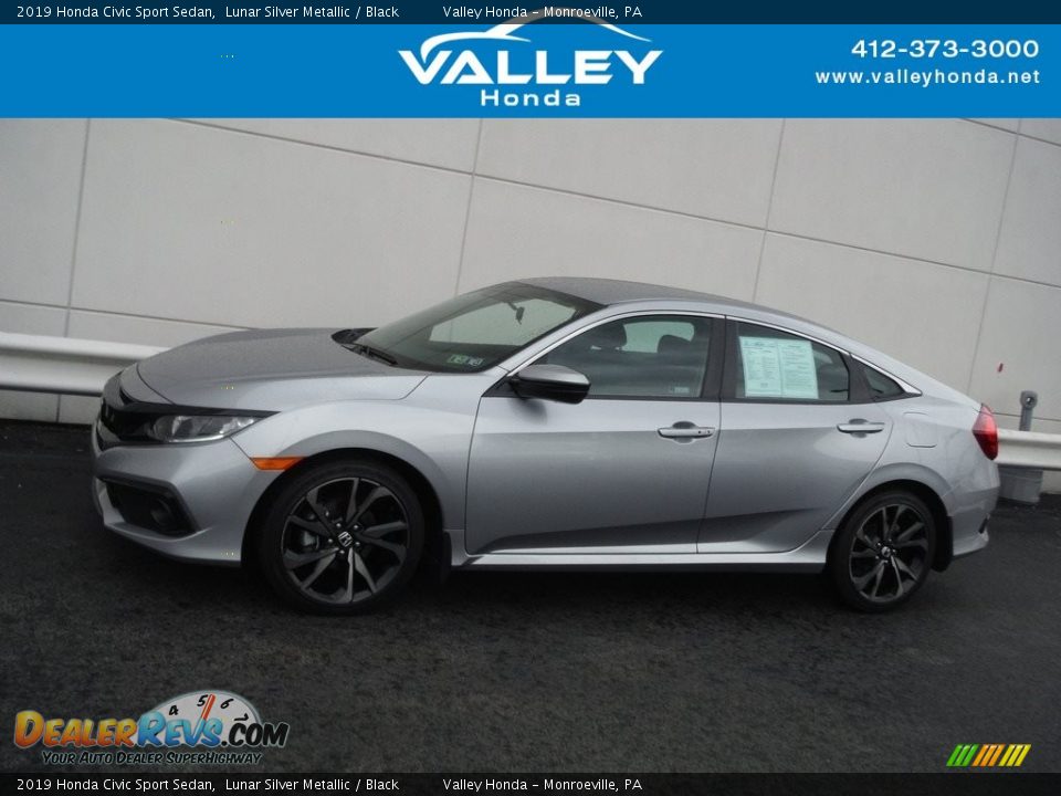 2019 Honda Civic Sport Sedan Lunar Silver Metallic / Black Photo #2