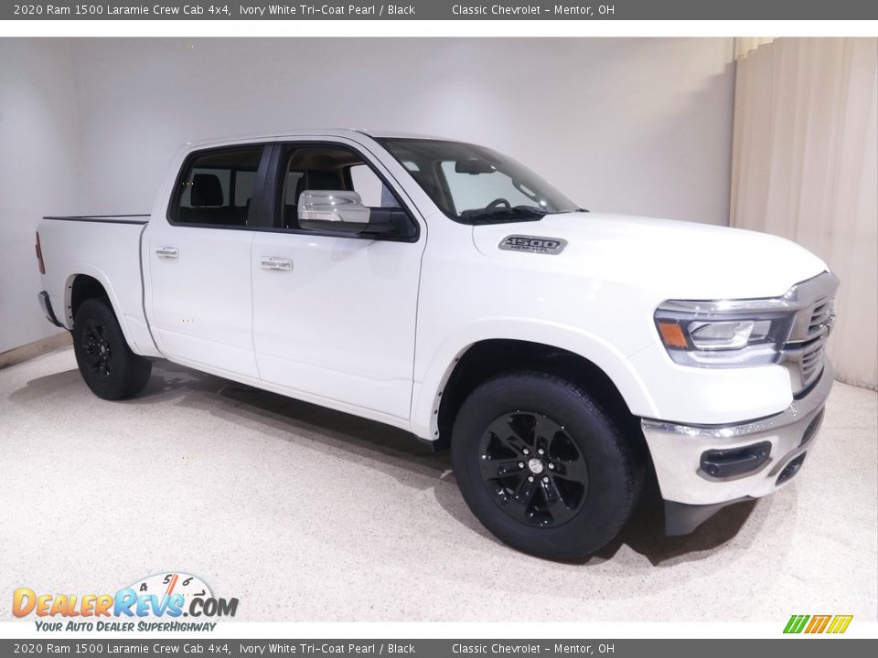 2020 Ram 1500 Laramie Crew Cab 4x4 Ivory White Tri-Coat Pearl / Black Photo #1