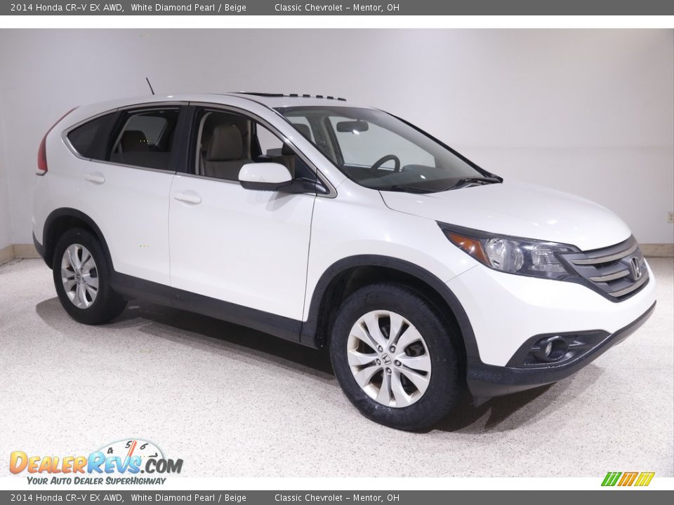 2014 Honda CR-V EX AWD White Diamond Pearl / Beige Photo #1