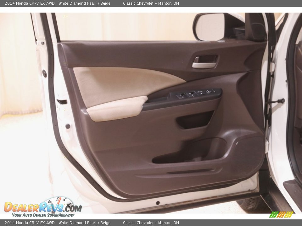 2014 Honda CR-V EX AWD White Diamond Pearl / Beige Photo #4
