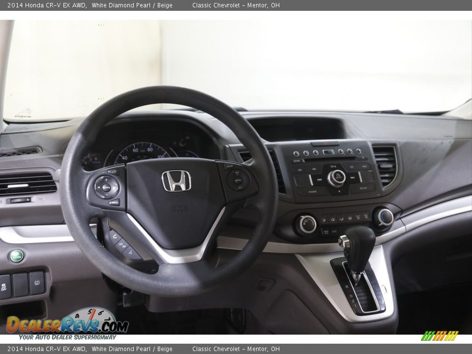 2014 Honda CR-V EX AWD White Diamond Pearl / Beige Photo #6