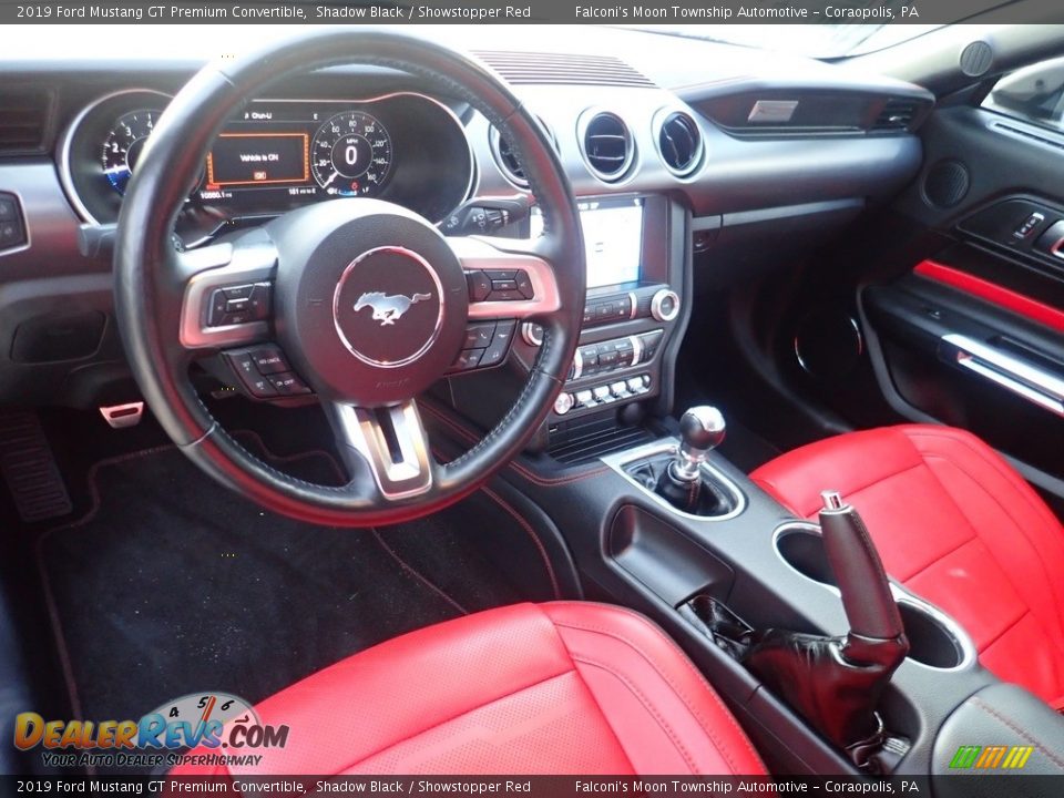 2019 Ford Mustang GT Premium Convertible Shadow Black / Showstopper Red Photo #17