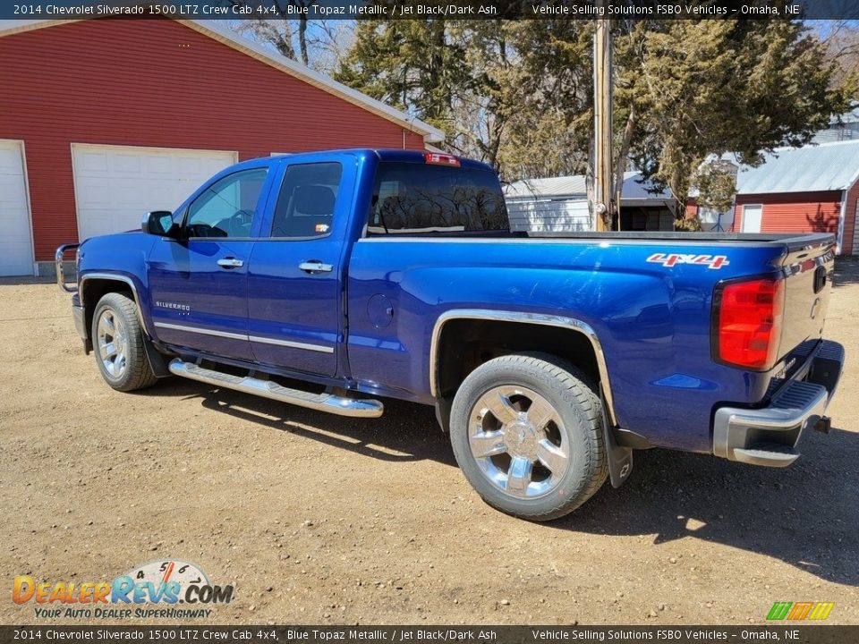 2014 Chevrolet Silverado 1500 LTZ Crew Cab 4x4 Blue Topaz Metallic / Jet Black/Dark Ash Photo #14