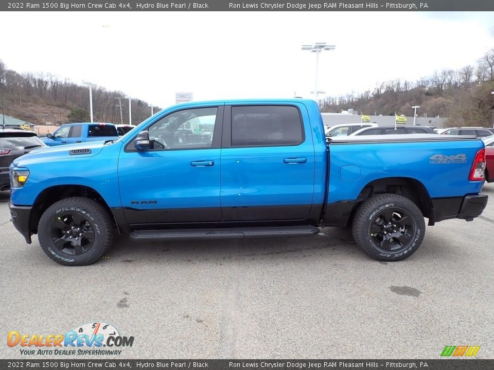 2022 Ram 1500 Big Horn Crew Cab 4x4 Hydro Blue Pearl / Black Photo #2