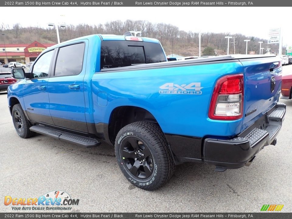 2022 Ram 1500 Big Horn Crew Cab 4x4 Hydro Blue Pearl / Black Photo #3