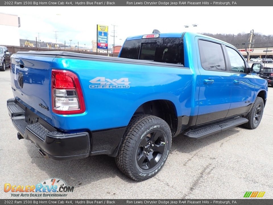 2022 Ram 1500 Big Horn Crew Cab 4x4 Hydro Blue Pearl / Black Photo #6