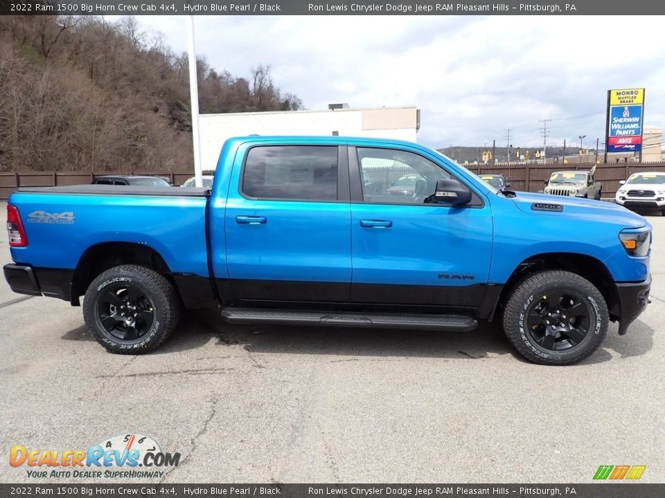 2022 Ram 1500 Big Horn Crew Cab 4x4 Hydro Blue Pearl / Black Photo #7