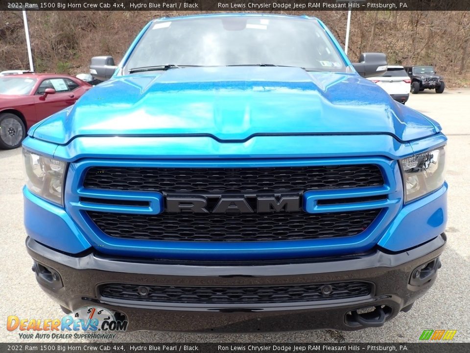 2022 Ram 1500 Big Horn Crew Cab 4x4 Hydro Blue Pearl / Black Photo #9