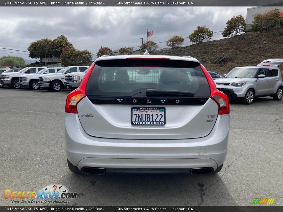 2015 Volvo V60 T5 AWD Bright Silver Metallic / Off-Black Photo #6