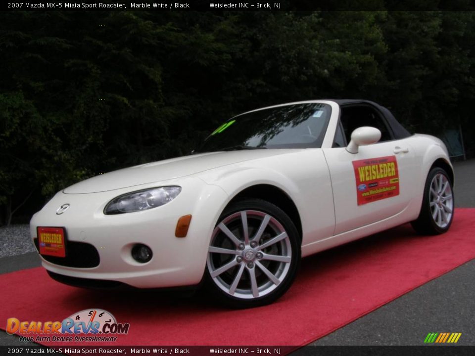 2007 Mazda MX-5 Miata Sport Roadster Marble White / Black Photo #1