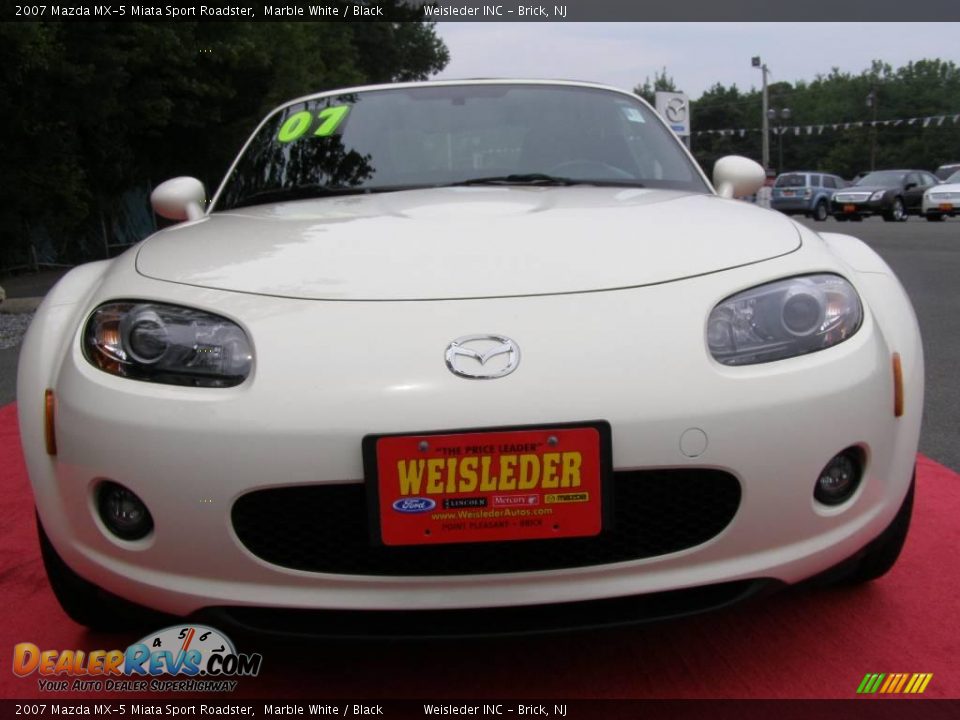 2007 Mazda MX-5 Miata Sport Roadster Marble White / Black Photo #2