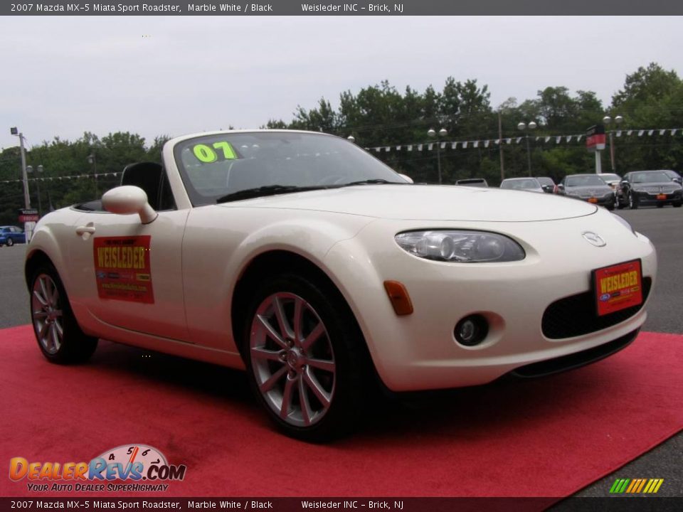 2007 Mazda MX-5 Miata Sport Roadster Marble White / Black Photo #3