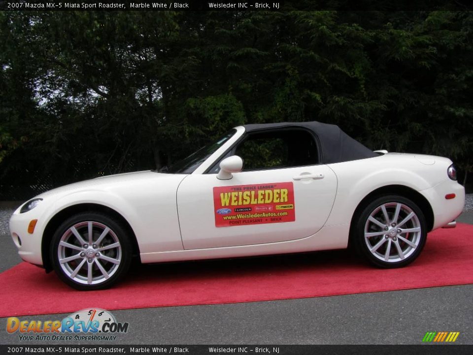 2007 Mazda MX-5 Miata Sport Roadster Marble White / Black Photo #4